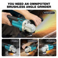 860W 18V 100/125mm Brushless Cordless Impact Angle Grinder with Grinding Disc 4 Speed fr Makita Battery Cutting Machine Polisher