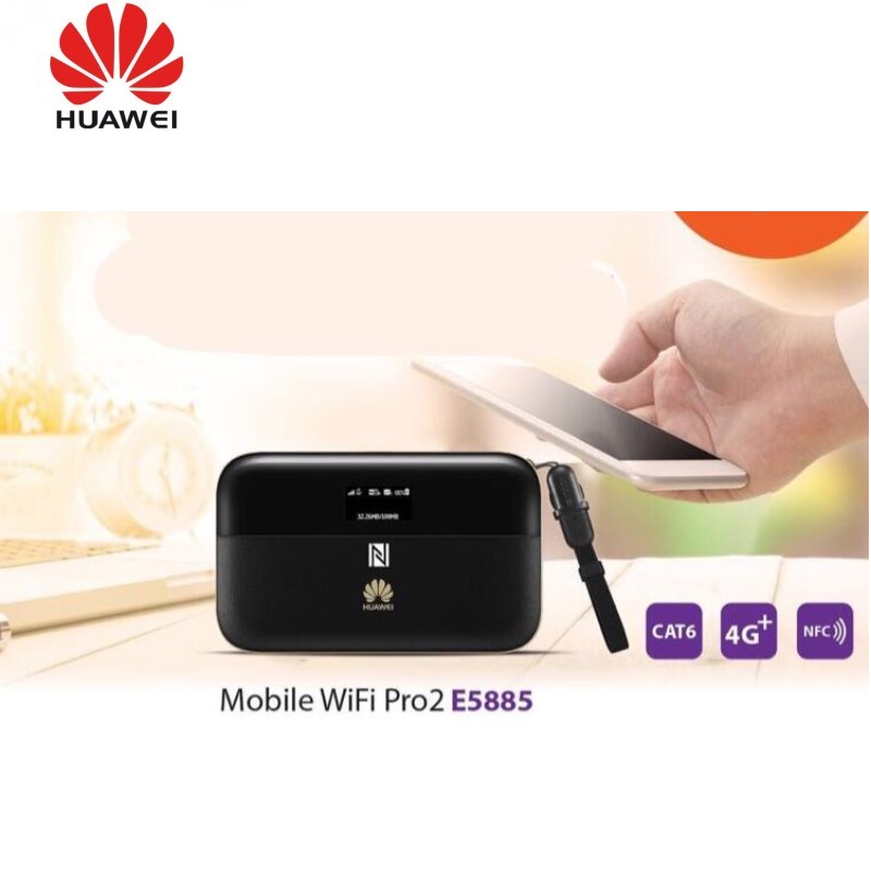 300Mbps Huawei WiFi 2 Pro E5885 3G 4G LTE FDD TDD Wireless Pocket WiFi Router with Ethernet Port 6400mAh power bank