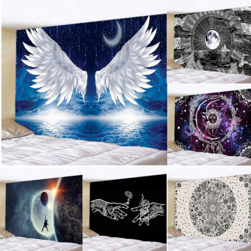 Wings Under The Starry Sky Tapestry Wall Hanging Tapestry Wall Art Bedroom Window Decor Wall Tapestry Curtain Background