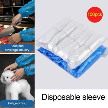 100x Disposable Oversleeve Oil-Proof Arm Covers Sleeve with Elastic Wrist Anti Dirty Anti-Droplets Cleaning Supplies
