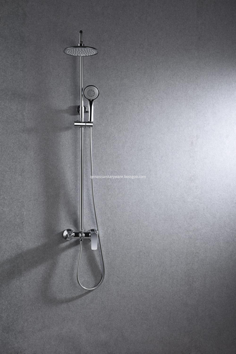 chrome shower head with handheld