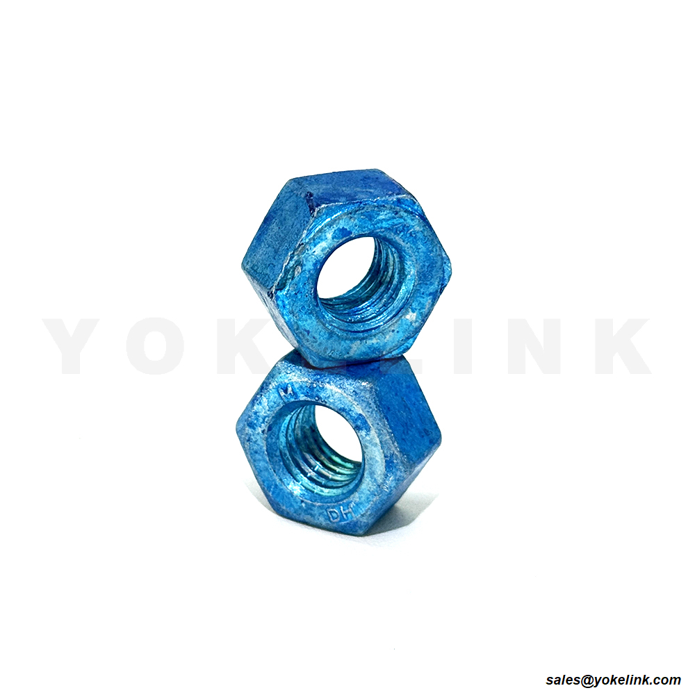 ASTM A194 GRADE 2H HEAVY HEX NUT HOT DIPPED GALVANIZED + BLUE WAX (1)