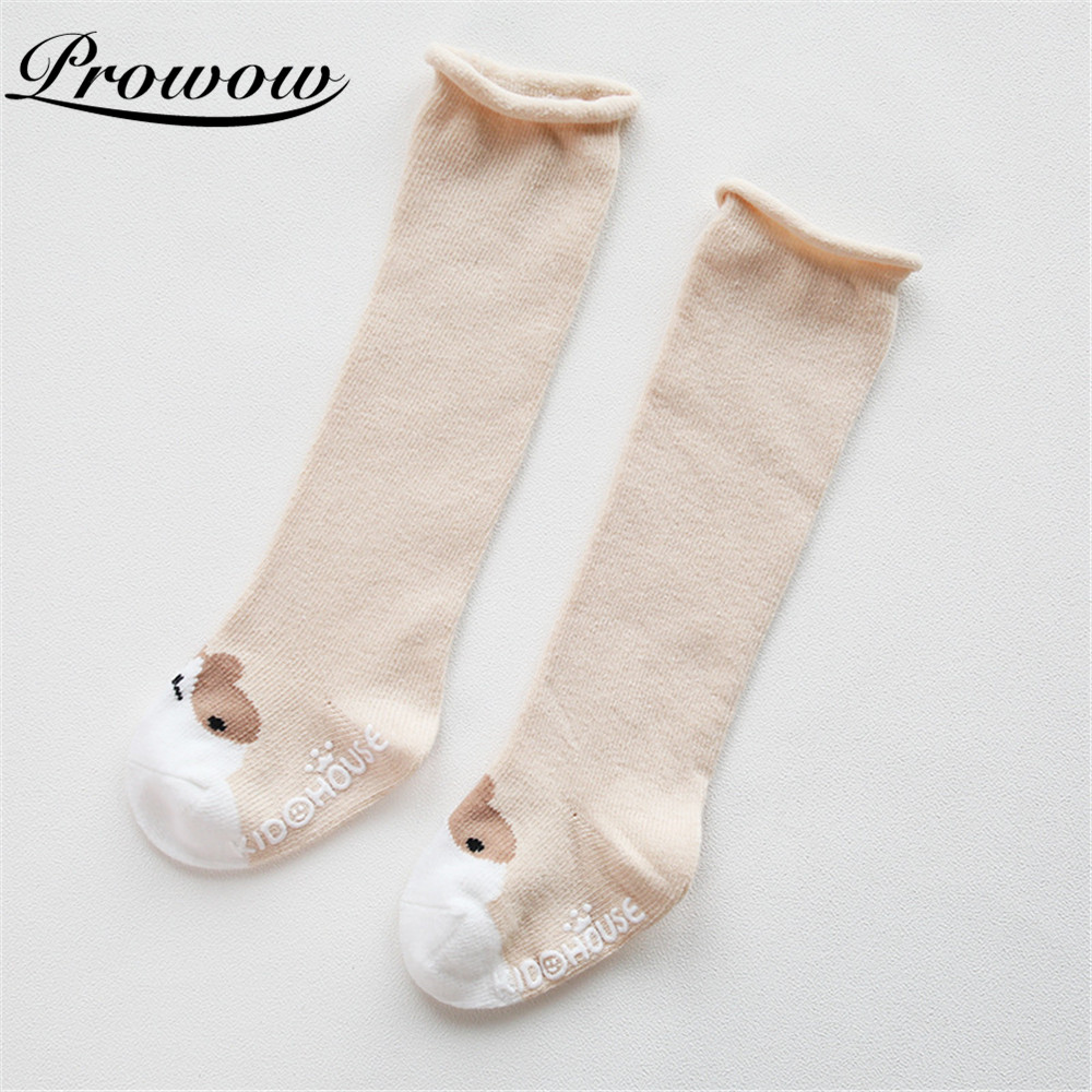 PROWOW Baby Socks Cotton Lovely Animal Print Over-the-knee Socks Breathable Anti Slip Socks For Baby Girl 0-3Y Baby Accessories