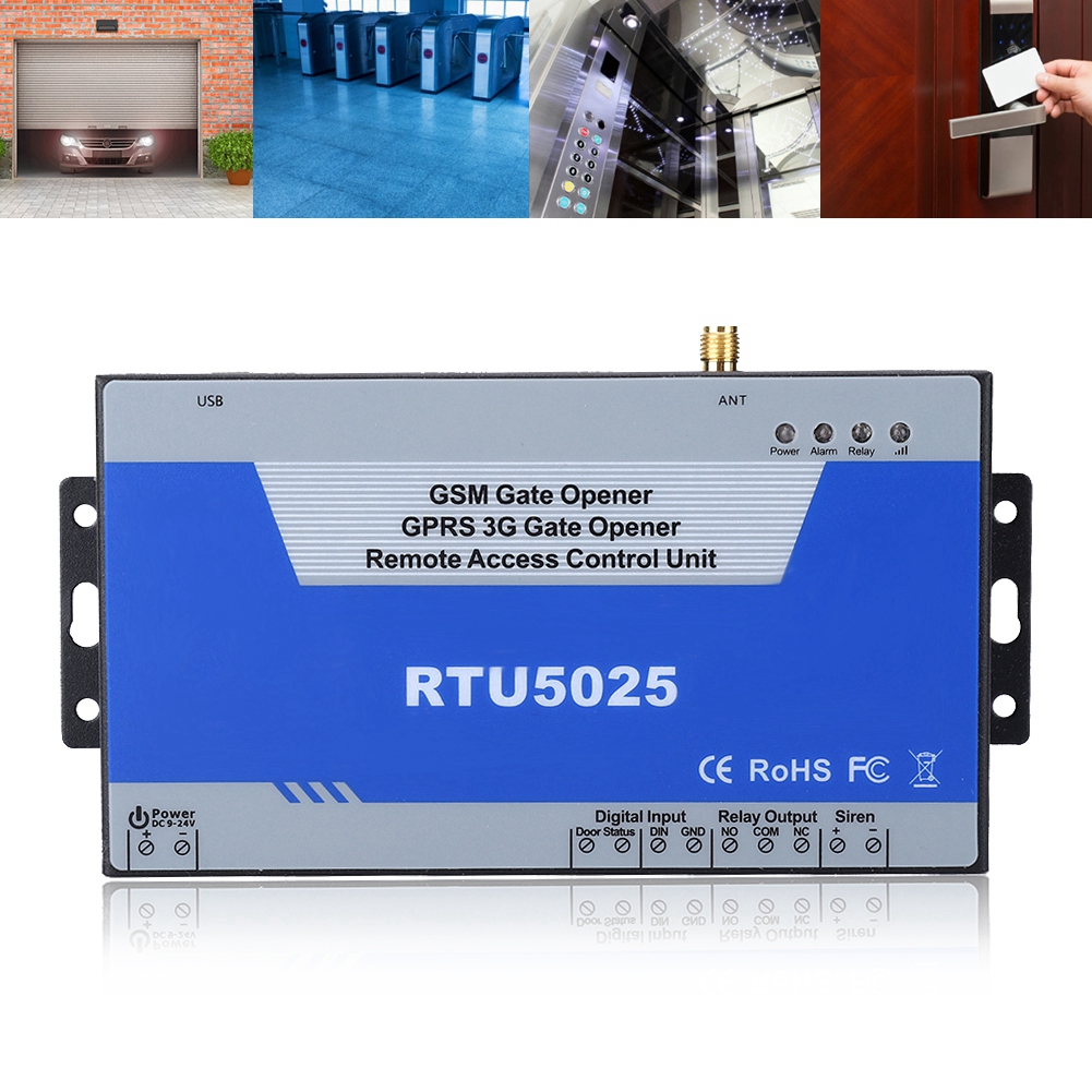 RTU5025 Wireless Remote GSM/GPRS/3G Gate Opener Operator Garage Door Access Controller USB Communication Port 100-240V
