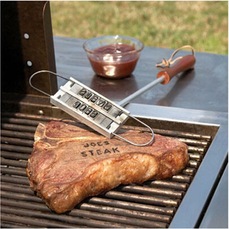 Changeable Letters DIY Iron Steak Meat Barbecue Branding Iron Signature Name Marking Stamp BBQ