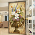 wellyu Custom wallpaper 3d photo murals European retro painting vase Floral entrance hallway aisle wall paper papel de parede