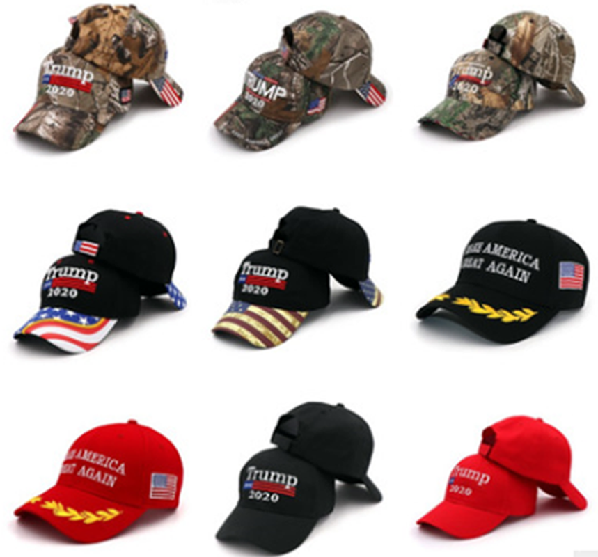 wholesal Men Women Camouflage Baseball Hat Visor Trump 2020 MAGA Camo Embroidered Hat Keep Make America Great Again Cap US Stock