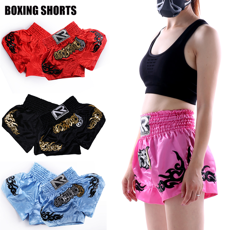 Muay Thai Fight Shorts Mens MMA Grappling Boxing Short Women Children Kick Boxing Cage Trunks Martial Arts Training Gym Wear