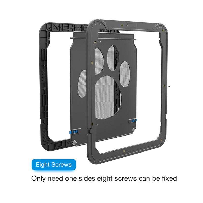 4-Way Lockable Plastic Pet Big Dog Cat Door for Screen Window Safety Flap Gates Pet Tunnel Dog Fence Free Access Door for Home