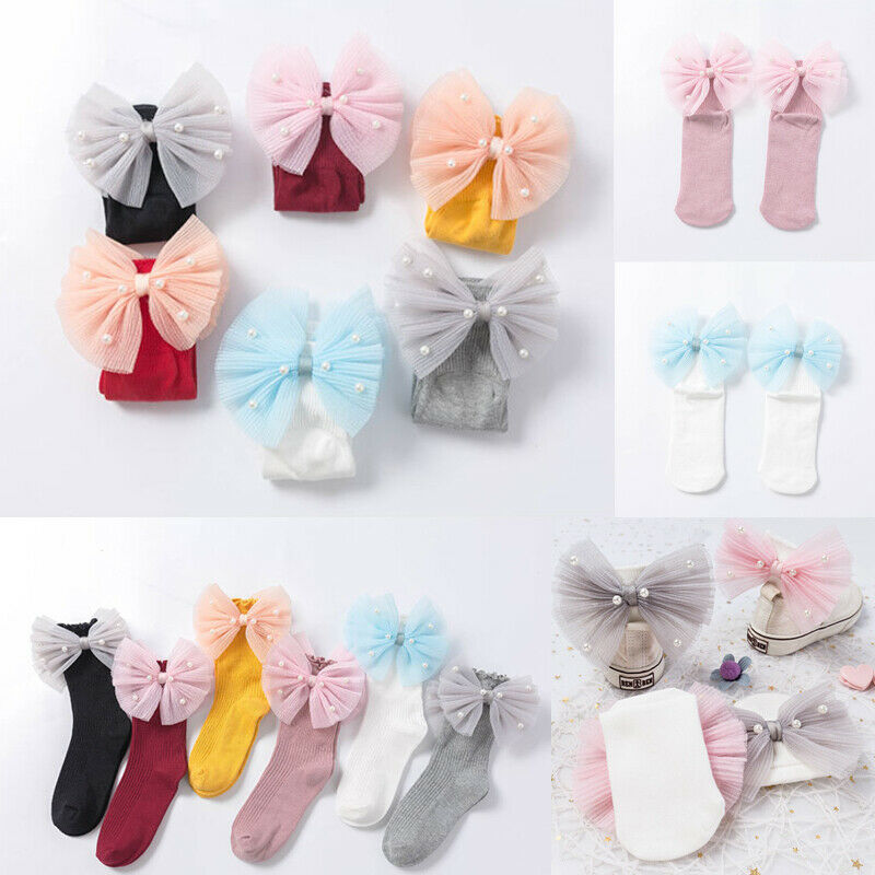 2019 Baby Socks 1-8Y Toddler Kids Baby Girl Child Kid Ankle High Lace Frilly Cotton Big Bow Princess Tutu Socks Wedding Wear