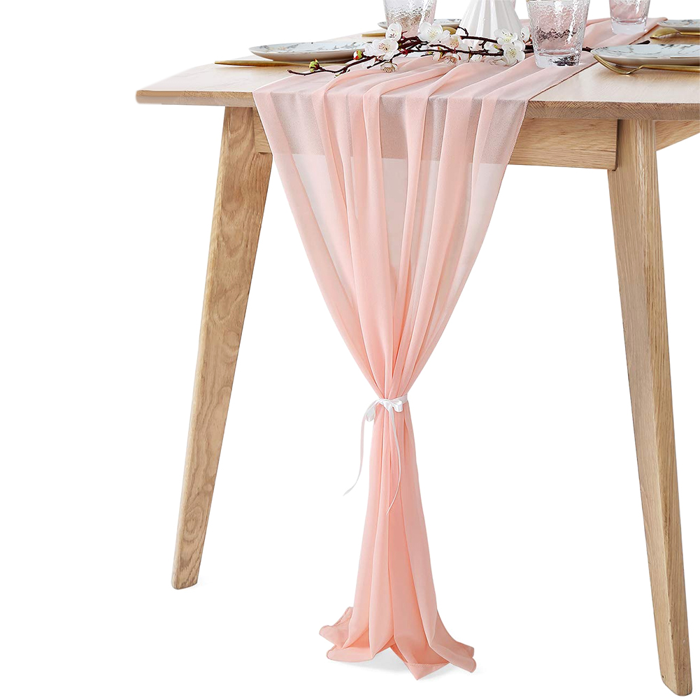 30x305cm Wedding White Chiffon Table Runner Tablecloth Cover Chair Sash Party Decor Chair Sash Party Decor Banquet Chair Sash
