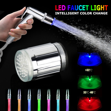 LED Faucet Light Nozzle Temperature Sensor 7 Color RGB Light Emitting Change Faucet Water Saving Kitchen Bathroom Accessories