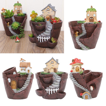 Succulent Plants Planter Flowerpot Resin Flower Pot Desktop Home Garden