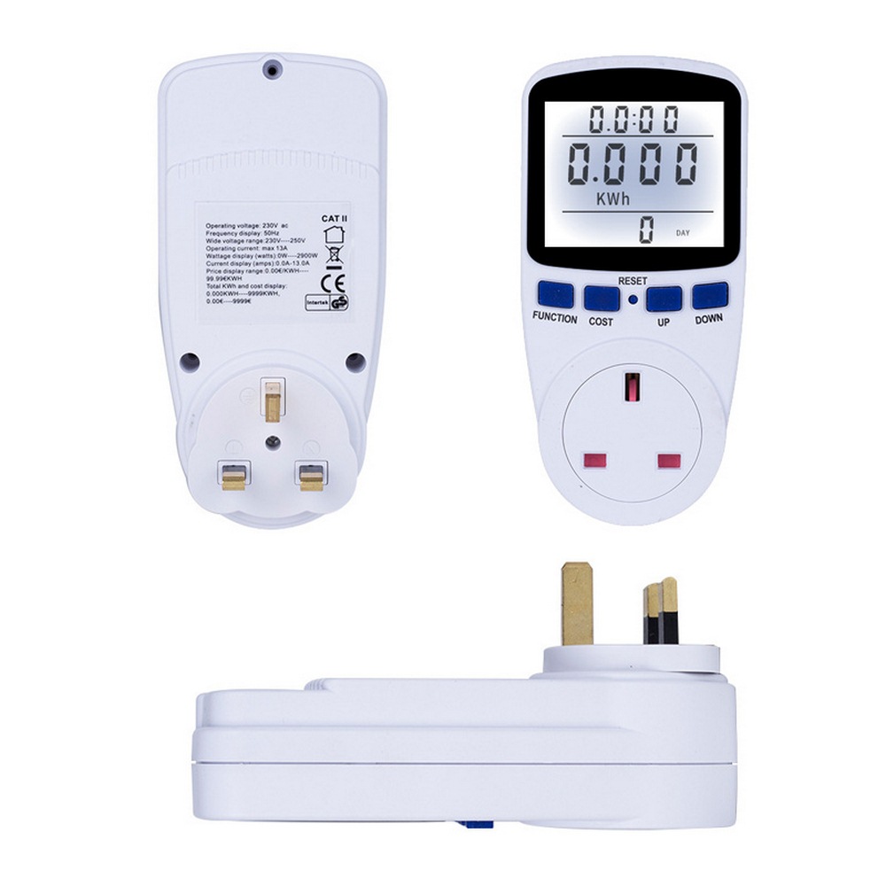 LCD Energy Meter Digital Wattmeter Measuring Power Meters Outlet Power Meter Record Voltage Outlet Socket Meter Energy Analyzer