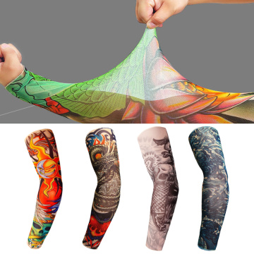 1Pc Arm Sleeve Sun UV protection Compression Sleeve Stretchy Seamless Tattoo Cool Oversleeve Cycling Volleyball Arm Cover Guard