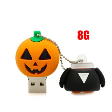 PVC Halloween Pumpkin USB Flash Drives High Speed USB2.0 Storage Mini Device