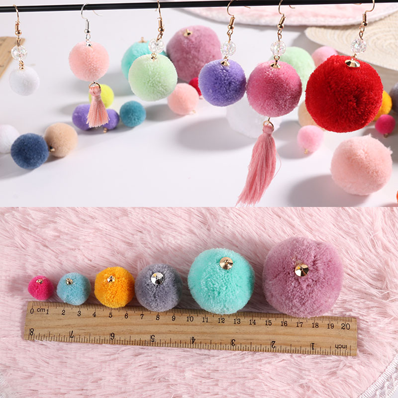 15-50mm Pompom Pendant Mulit Colors Fur Craft DIY Soft Pom Poms For Earrings Key buckle Car Decoration Accessories