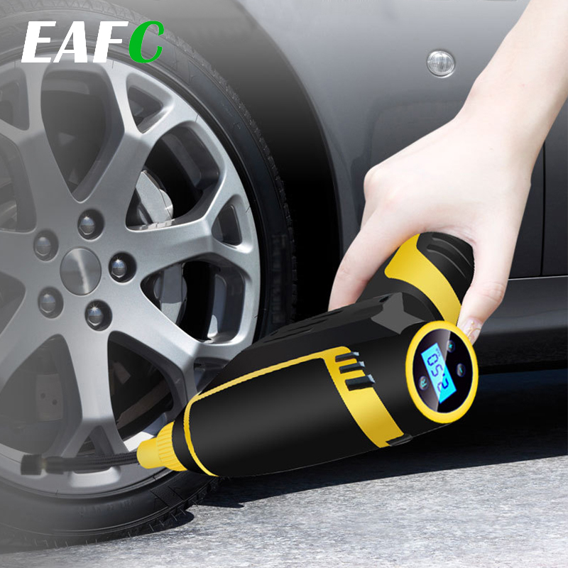 EAFC tyre compressor air pump car tire inflator 12v air pump cordless compressor handle for Auto Car Motorcycles Bicycles