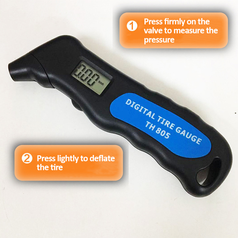 TH805 Digital Car Tire Tyre Air Pressure Gauge Meter LCD Display Manometer Barometers Tester for Car Truck Motorcycle Bike