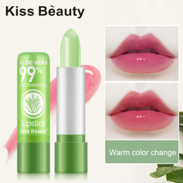 1PC Women's Fashion Lipstick Lip Balm Aloe Vera Moisturizing Color Changing Lipstick Long Lasting Beauty Lips Care Makeup TSLM1