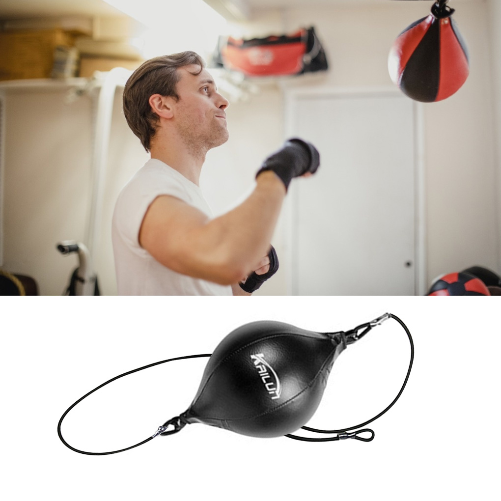 Quality PU Leather Punching Ball Pear Boxing Bag Inflatable Reflex Speed Balls Fitness Training Double End Boxing Speed Ball