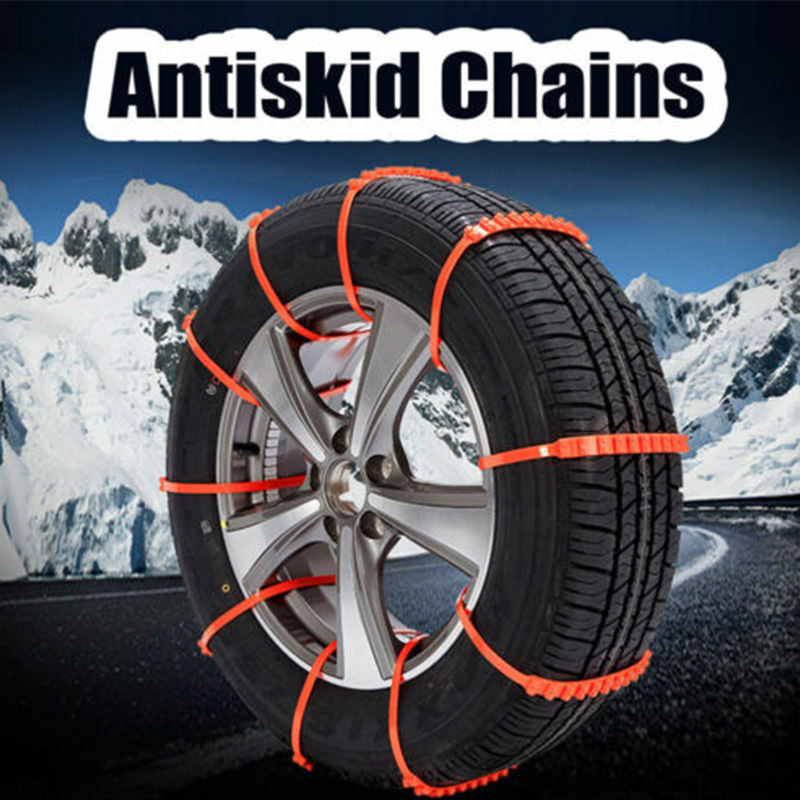 10PCS / Set Car Truck Snow Anti-Skid Wheel Tire Chains Anti-Slip Belt Orange high quality