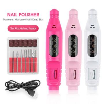 1Set USB Charging Electric Nail Drill Machine Kit Remove Polish Nail Art Pen Pedicure Nail File Manicure Machine Nail Art Tools