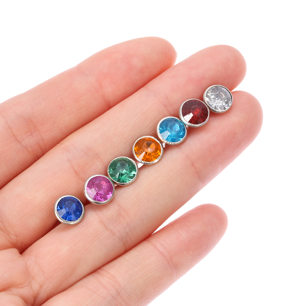 20sets/40pcs Multicolor Rhinestone Rivets DIY Clothing Bag Shoes Crafts Decoration Supplies Garment Sewing Drill Nail Button