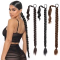 Alileader Custom Color And Logo 8 Colors Synthetic Ponytail Extension Jumbo Straight Pre Stretch Braiding Hair