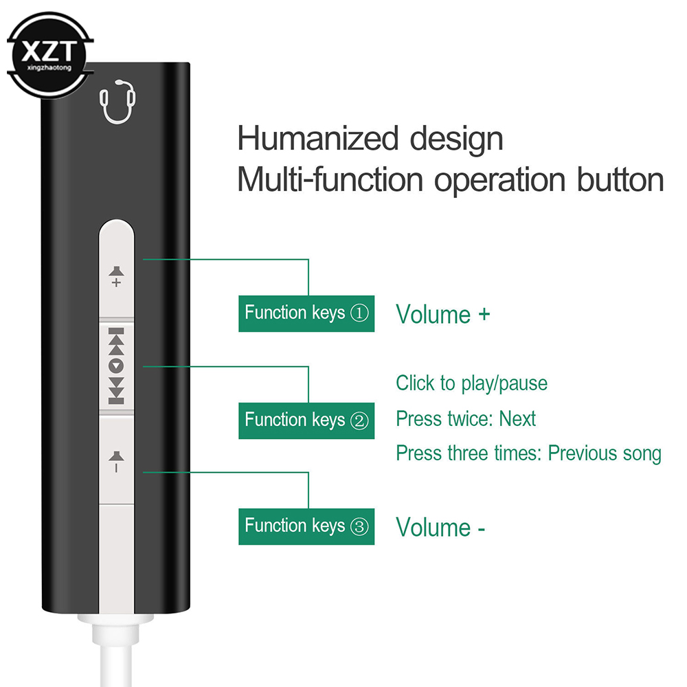 External USB Sound Card USB to 2 in 1 3.5mm Jack 7.1 Adapter 3D Audio Headset Microphone MIC Dual Function Adapter for pc laptop