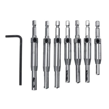 Center Drill Bit Door and Window Self Centering Lock Hinge Hole Opener Woodworking Puncher Tool Hex Shank Drill Kit