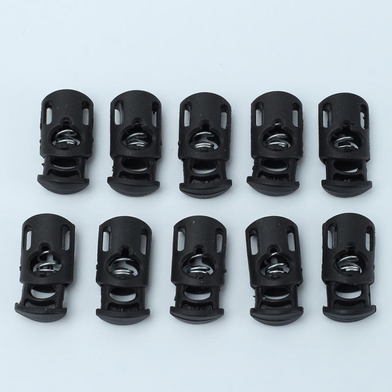 10 Metal Black Stopper Toggle Buckle Rope Clamp Cord Locks Drawstring Stops Button with 2 holes Sewing Accessories