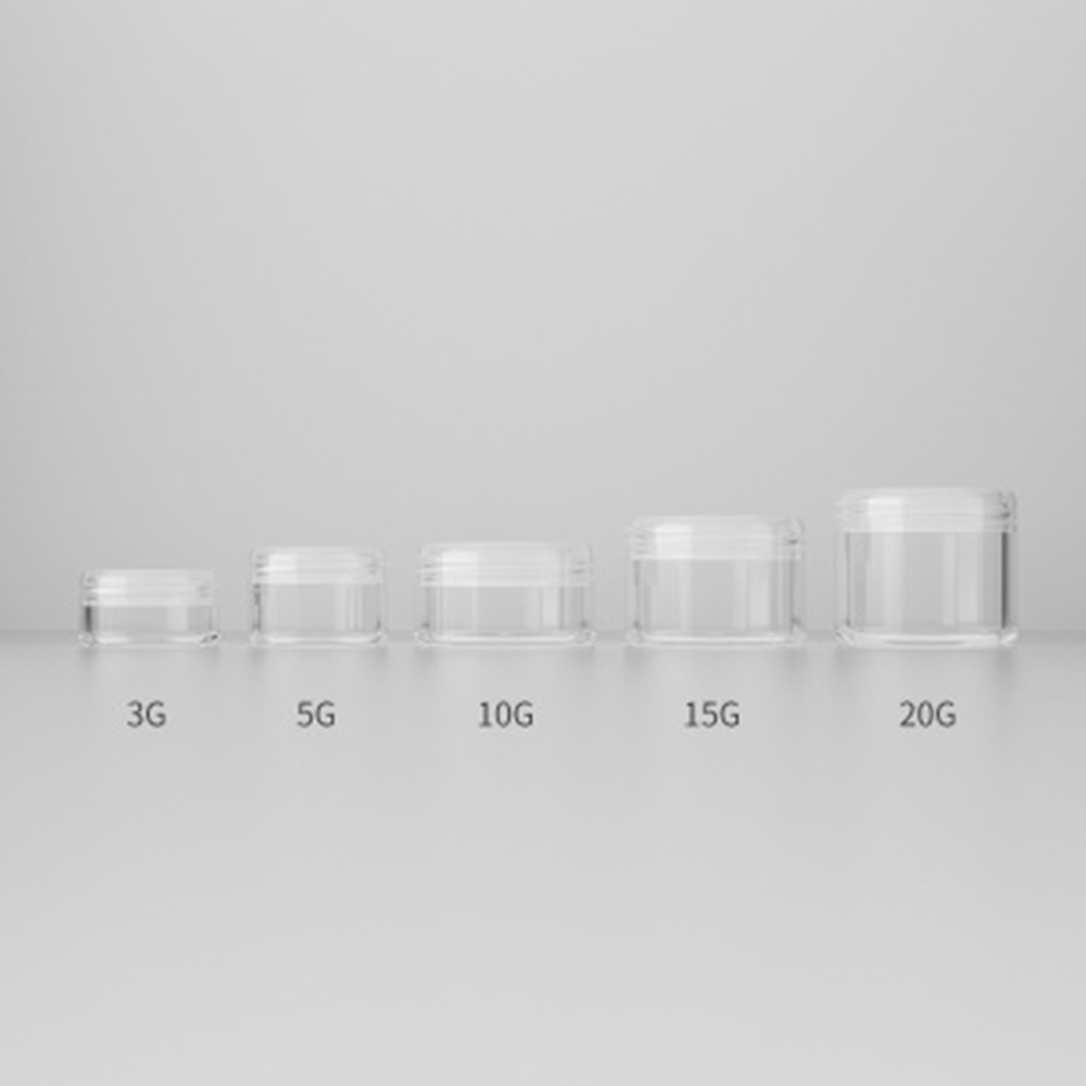 3/5/10/15/20g Plastic Transparent Empty Makeup Jar Pot Refillable Sample Bottles Travel Face Cream Lotion Cosmetic Container