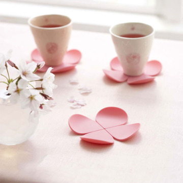 2pcs Cute Flower Coaster Novelty Placement Tea Coaster Cup Table Decoration Gifts Kawaii Stationery Office Desk Set Accessories