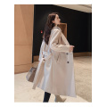 Autumn Winter New Women's Jacket Casual Wool Blend Trench Coat Double Breasted Long With Belt