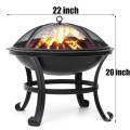 BBQ Grill Outdoor Fire Pit Stove Garden Patio Wood Log Barbecue Grill Net Set Cooking Tools Camping Brazier Stove for Xmas