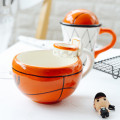 Creative Football Shape Coffee Mug With Handle Ceramic Cup Office Household Milk Tea Mugs For Child Birthday Gifts