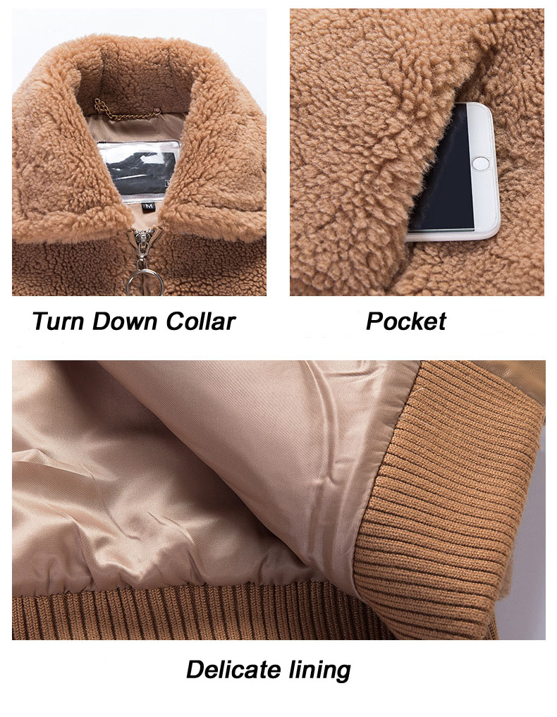 Ladies Zipper Drop Shoulder Sherpa Jacket