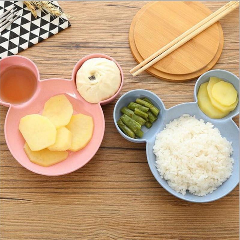 Bento Box Child Baby Child Infant Lunch Box Plastic Snack Plate Tableware Cartoon Mouse Mickey Bowl Tableware