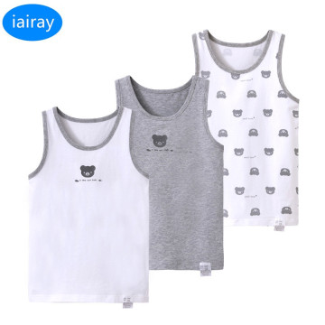 iairay 3pcs/set summer cotton sleeveless t shirt tank top children undershirt boys underwear kids singlets sleep shirt for boy