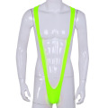 TiaoBug Men Bright Fluorescence Stretchy Novelty Mankini Thong Borat Swimsuit Male Swimming Beach Hot Sexy Swimwear Bathing Suit