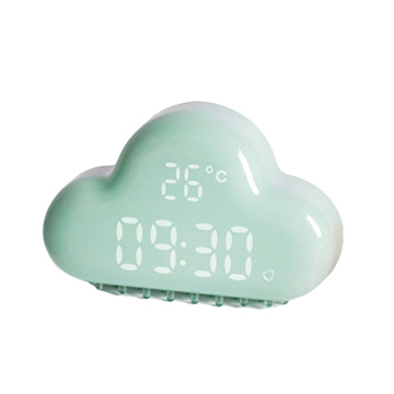 HOT-Cloud Digital Alarm Clock, Touch Control USB rechargeable Sound Control Electronic Temperature Calendar 3d intelligent dig