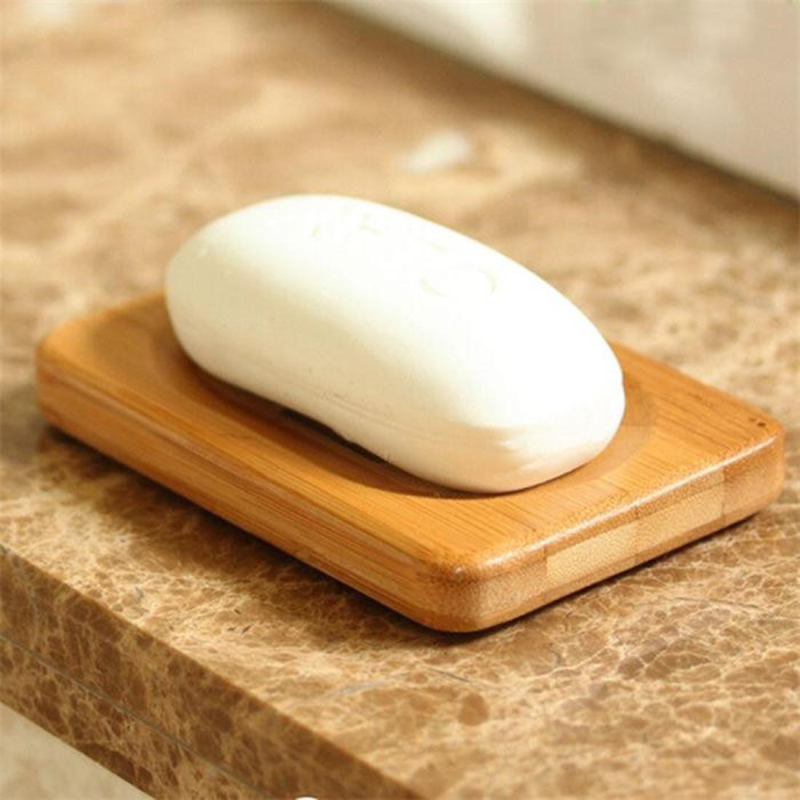 Natural Wooden Bamboo Soap Dish Wooden Soap Tray Holder Storage Soap Rack Plate Box Container for Bath Shower Plate Bathroom