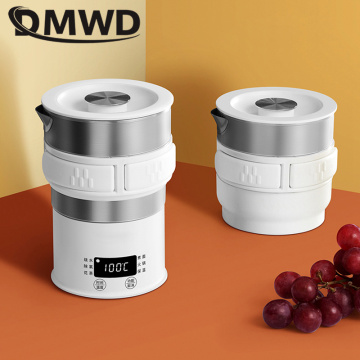 DMWD mini Foldable electric kettle 100-240V Health Preserving Pot multifunction hot pot water bottle tea coffee boiler Time set