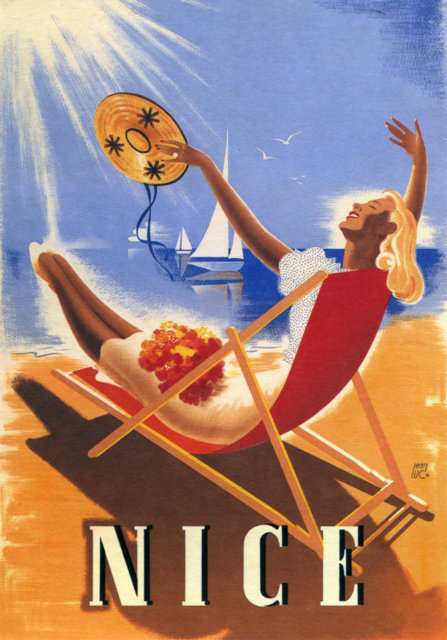 Vintage Beach Surfing Travel Poster sur la cote d'azur Classic Canvas Paintings Wall Posters Stickers Home Decor Gift