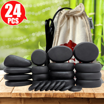 Tontin Hot stone Massage Body Basalt Stone set Beauty Salon SPA with Thick Canvas Heating bag healthcare back pain relieve