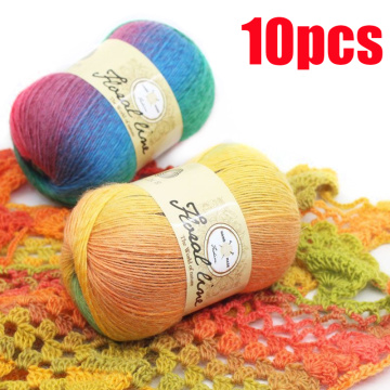 10pcsX100g Rainbow Line Fancy Melange Yarn Cashmere Wool Yarn knitting High Quality Wholesale Yarn