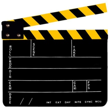 High Quanlity-Dry Erase Acrylic Director Film Clapboard Movie TV Cut Action Scene Clapper Board Slate-Black