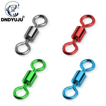 DNDYUJU 50pcs/lot Colorful Fishing Swivels Ball Bearing Fish Rolling Swivel Connector With Solid Ring Pesca Fishing Accessories