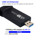 1200Mbps USB WiFi Adapter Dual Band Wireless Network Lan Card WiFi Receiver 802.11ac Wi-fi External For Desktop